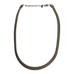 Vintage GC Sterling Silver 925 Mesh Chain Necklace 9mm 16"-18" 40g Choker